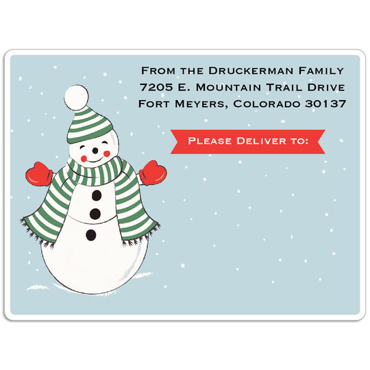Snowman Shipping Labels